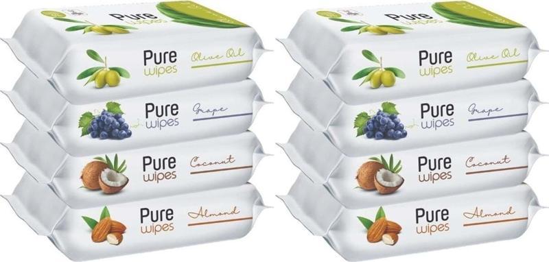 Wipes Islak Havlu Mendil 50 Yaprak 8 Li Set (400 YAPRAK) (MEYVELİ)
