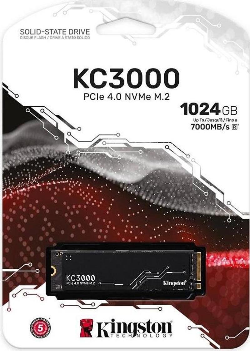 KINGSTON KC3000 1 TB NVME GEN4 SSD 7000/6000 (SKC3000S/1024G)
