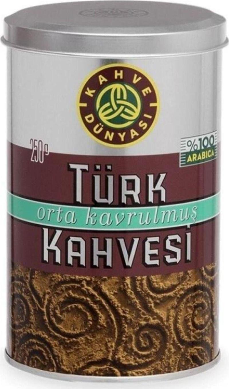 Türk Kahvesi 250 Gr Tenek Kutu 250 Gr Orta Kavrulmuş Kahve