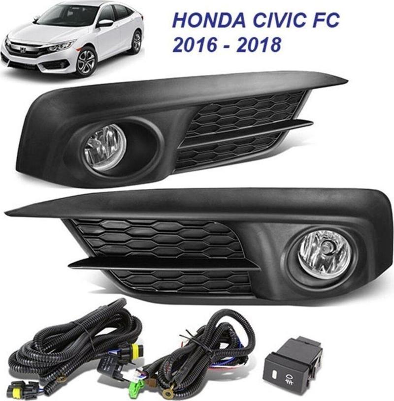 Honda Civic Fc5 Uyumlu Sis Lambası Farı Çerçeveli 2016 / 2019