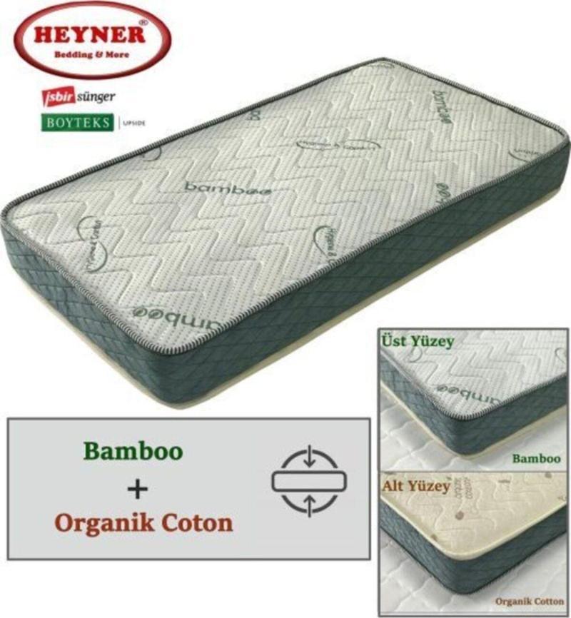 100X150 Çift Yönlü Bamboo Ve Organic Cotton Yaylı Yatak 100X150 Ortopedik Yaylı Yatak