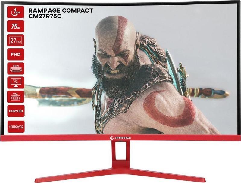 COMPACT CM27R75C 27" 75HZ 1MS CSOT VA FULL HD FREESYNC CURVED OYUNCU MONİTÖRÜ