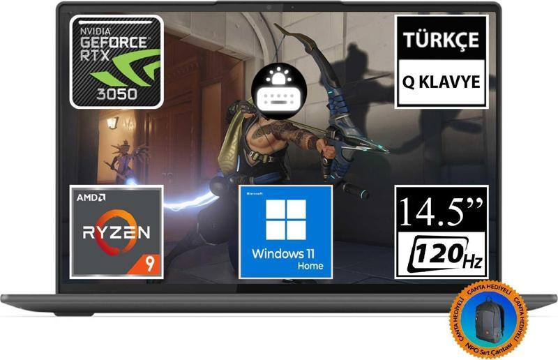 Slim 7 Pro 82V20003US01 Ryzen9 6900HS 32GB 2TBSSD RTX3050 14.5" Touch W11H Taşınabilir Bilgisayar-CNT002