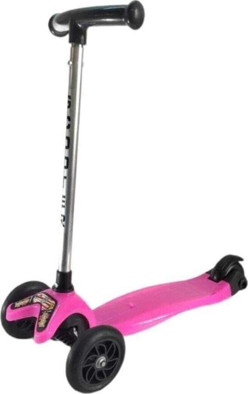 4 Kademeli Yükseklik Ayarlı Pembe 3 Tekerlekli Çocuk Scooter