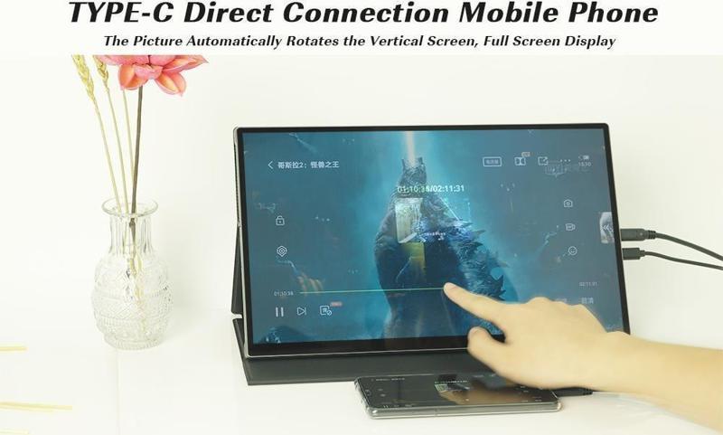 Hafif Portatif Taşınabilir Dokunmatik Ultra İnce 15,6inch 4K 60hz Monitör
