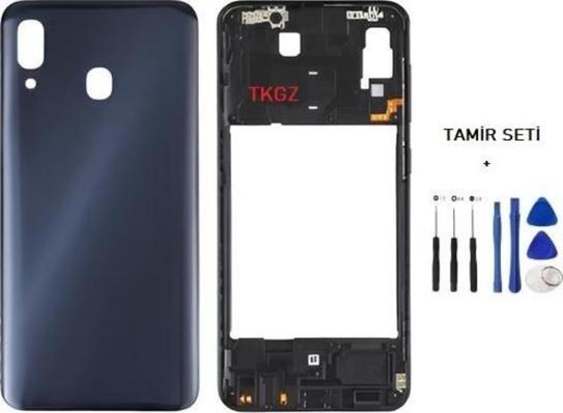 Samsung Galaxy A30  - SM-A305F FULL Kasa Arka Kapak Takım SİYAH - TAMİR SETİ