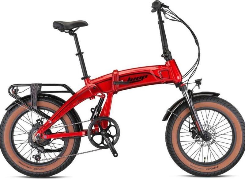 Loop Armour Elektrikli Fat Bike Çift Süspansiyon 20 Jant Kırmızı Siyah