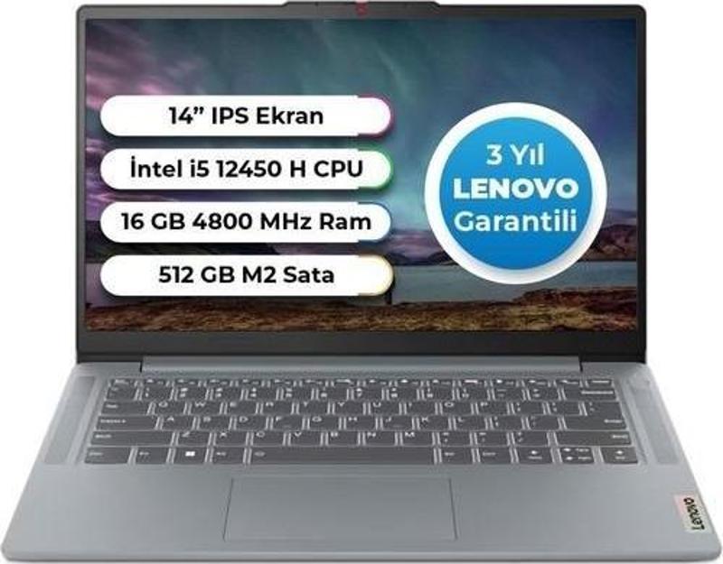 Ideapad 3 Slim Case Intel Core İ5-12450H 16 GB 512 GB SSD Freedos 14 Inç 83EQ0048TR