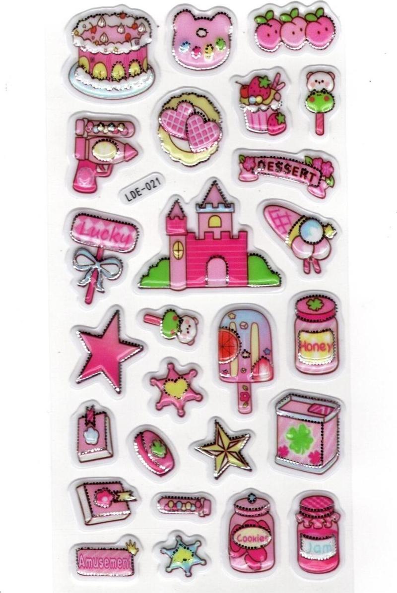 Sticker Kabartmalı Stiker Defter Planlayıcı Etiket (Lde021)-19x9cm - Pasta Kurabiye