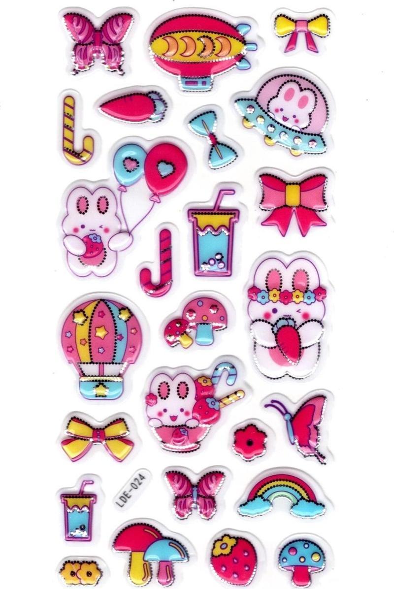 Sticker Kabartmalı Stiker Defter Planlayıcı Etiket (Lde024)-19x9cm - Tavşan Balon