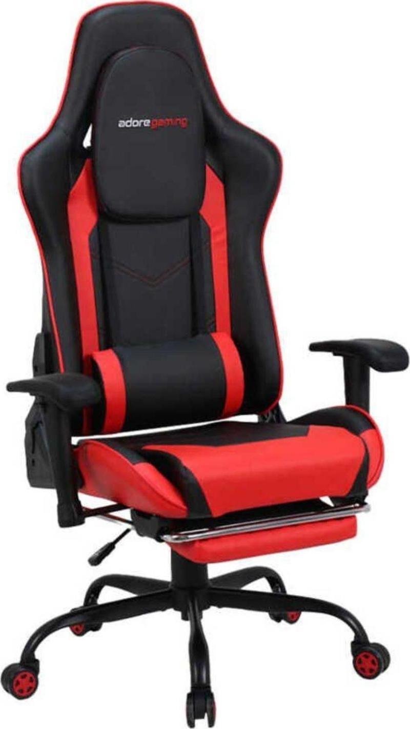 Adore Gaming Combo Profesyonel Oyuncu ve Çalışma Koltuğu-Siyah-Kırmızı 71x130-139,5x58 cm (GxYxD)