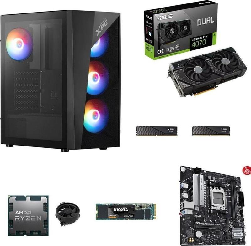 AMD 7500F-ASUS Dual GeForce RTX 4070 12GB-PRIME B650-XPG 16GB DDR5-KIOXIA 500GB