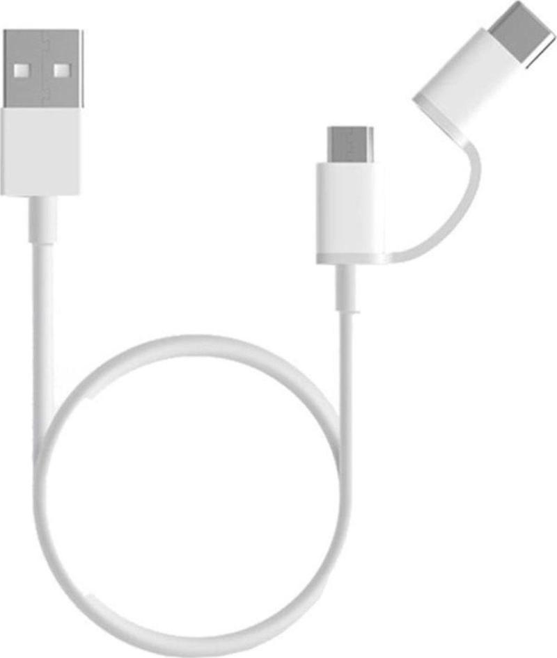 2 in 1 USB Kablo Micro USB ve USB C (Type C - 100 CM)