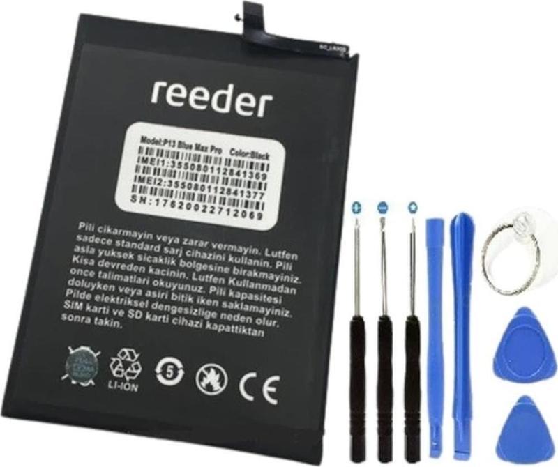 Reeder P13 Blue Max Pro 2021 Pil Batarya+tamir Set