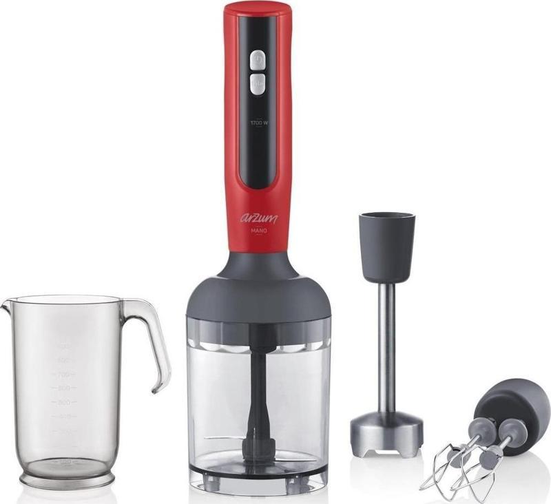 El Blender Seti 1700 W Mano Kırmızı