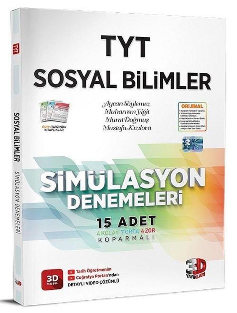 3D Yayınları YKS TYT Sosyal Bilimler Simülasyon 15 Deneme Video Çözümlü