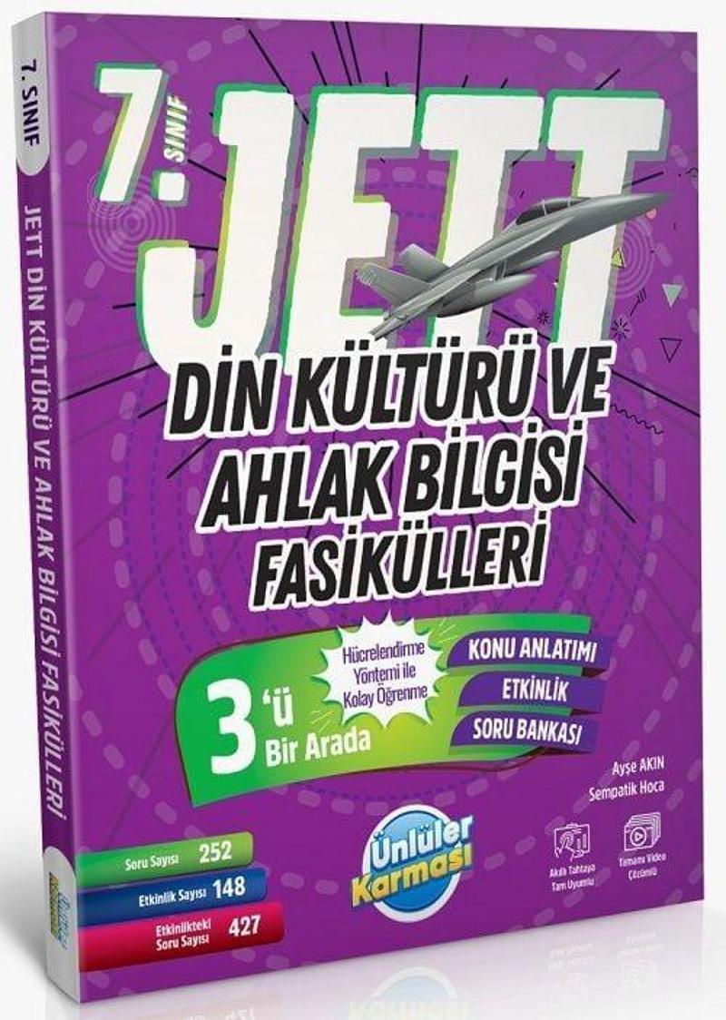 Ünlüler 7. Sınıf Din Kültürü ve Ahlak Bilgisi JETT Soru Fasikülleri Ünlüler Yayınları