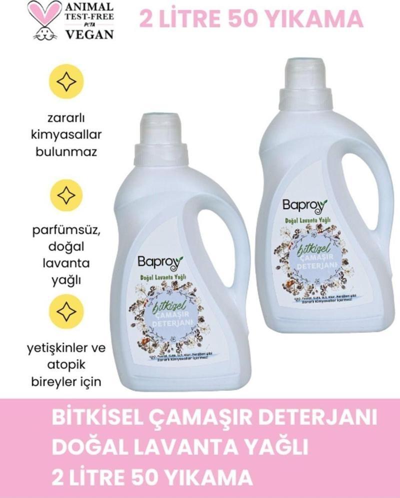 Bitkisel Çamaşır Deterjanı 2 Litre Doğal Lavanta Kokulu (50 YIKAMA)