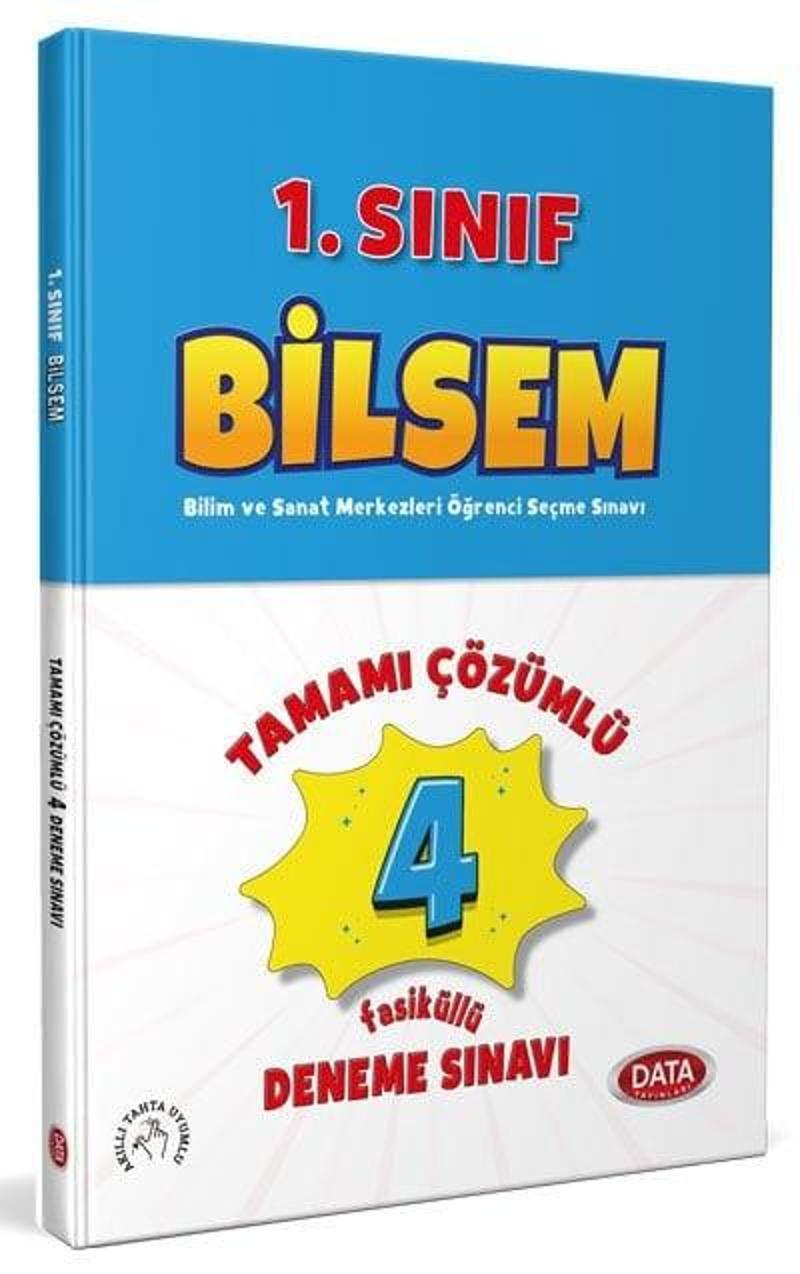 Data Yayınları 1. Sınıf Bilsem Tamamı Çözümlü 4 Deneme Sınavı Yeni Tarz