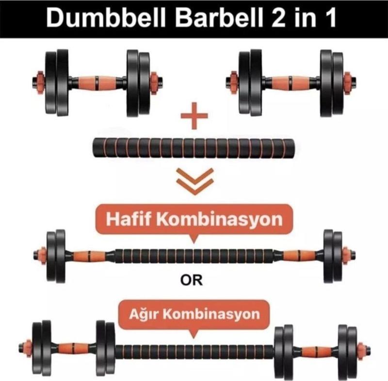 Halter Ve Dambıl Seti Fonksiyonel Ağırlık Ve Vücut Geliştirme Aleti 15 Kg