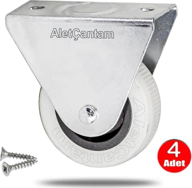 Aletçantam 50mm Sabit Mobilya Tekeri Masa Sehpa Dolap Tekerlek -4 Adet
