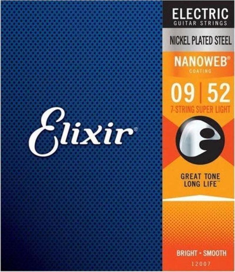 09-52 Elixir Nanoweb Super Light 7 Tel Elektro Gitar Teli 12007