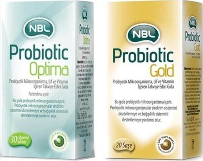 NBL Probiotic Gold 20 Stick Saşe + NBL Probiotic Optima 30 Çiğneme Tableti