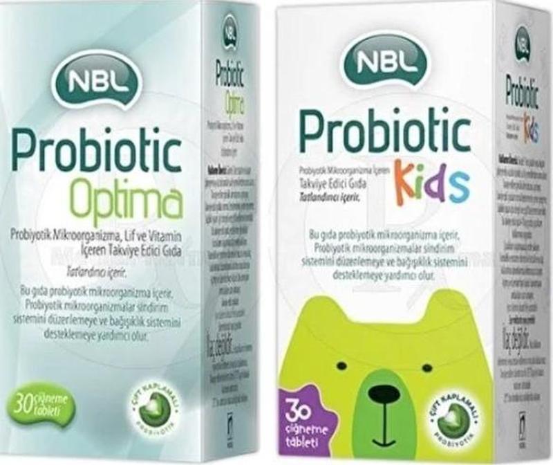 NBL Probiotic Optima 30 Çiğneme Tableti + NBL Probiotic Kids 30 Çiğneme Tableti