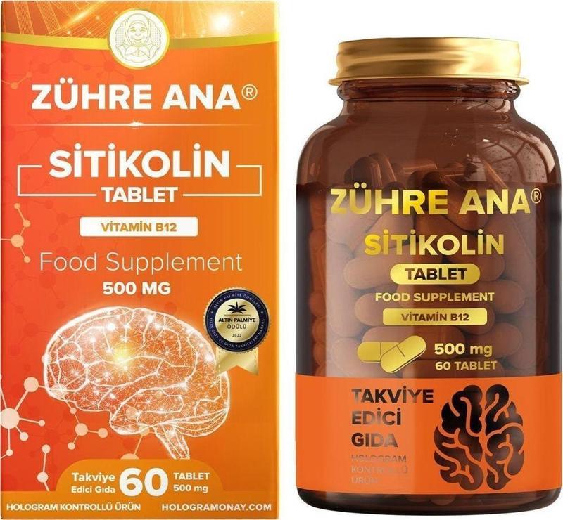 Sitikolin ve Vitamin B12 İçeren Takviye Edici Gıda 60 Tablet