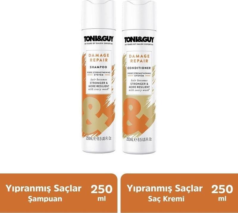 Toni & Guy Damage Repair Yıpranmış Saçlar Için Şampuan 250ML + Saç Kremi 250ML 2li Set