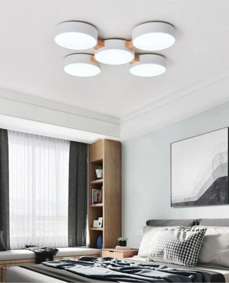 Minimalist Modern Led 5’li Avize Beyaz