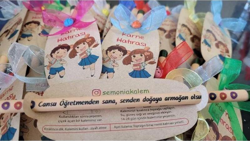 Kişiye Özel Karne Hediyesi Renkli 25 adet Tohumlu Kalem