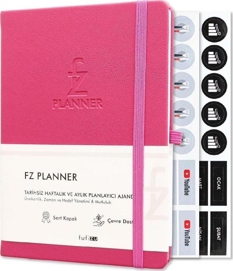 Fz Planner Tarihsiz Haftalık Planlayıcı Deri Ajanda Fuşya