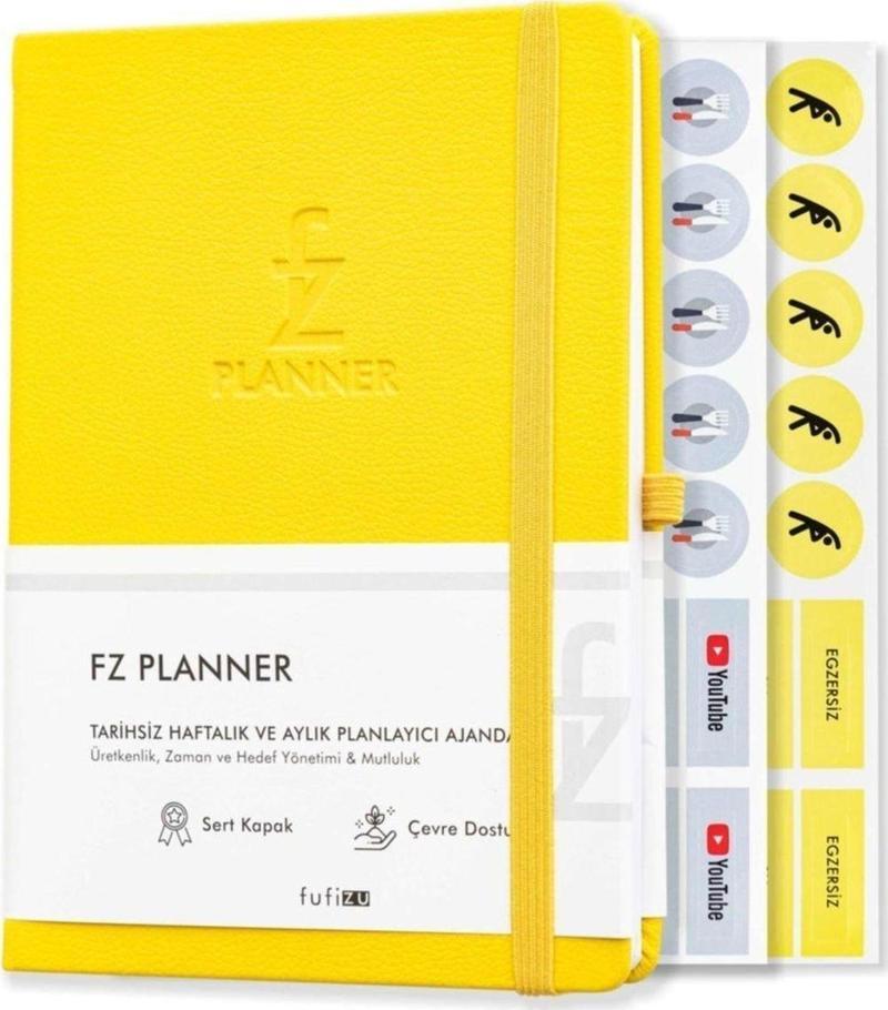 Fz Planner Tarihsiz Haftalık Planlayıcı Deri Ajanda Sarı