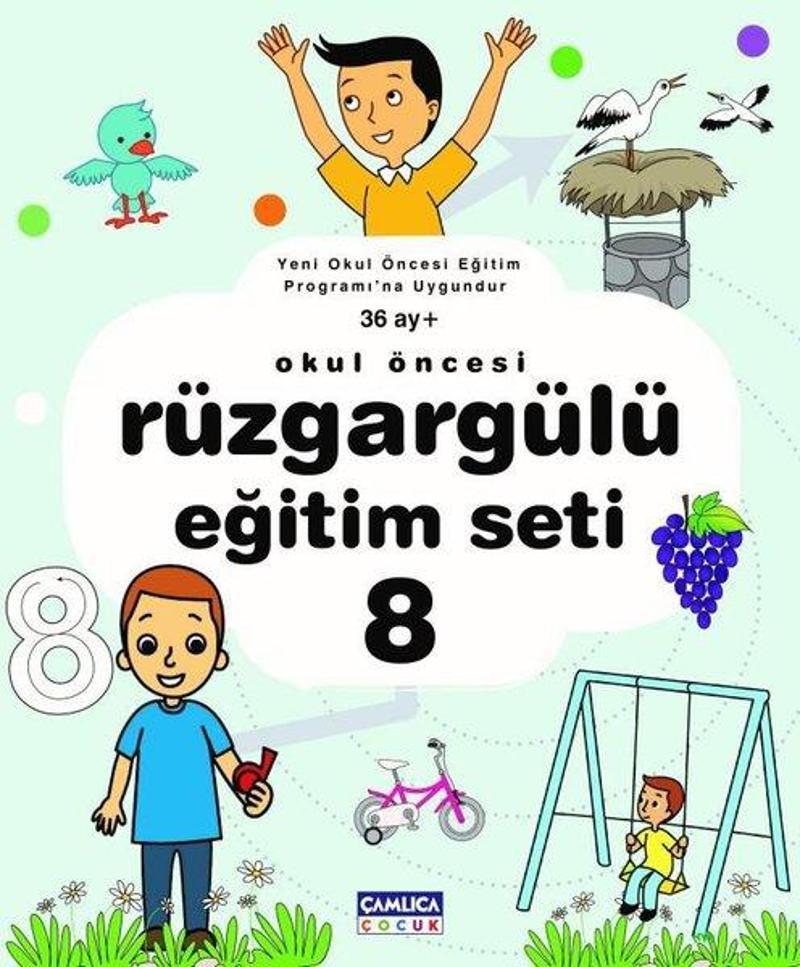 Çamlıca Çocuk Yayınları Okul Öncesi - Rüzgargülü Eğitim Seti - 8.Kitap - Kolektif ZN10615