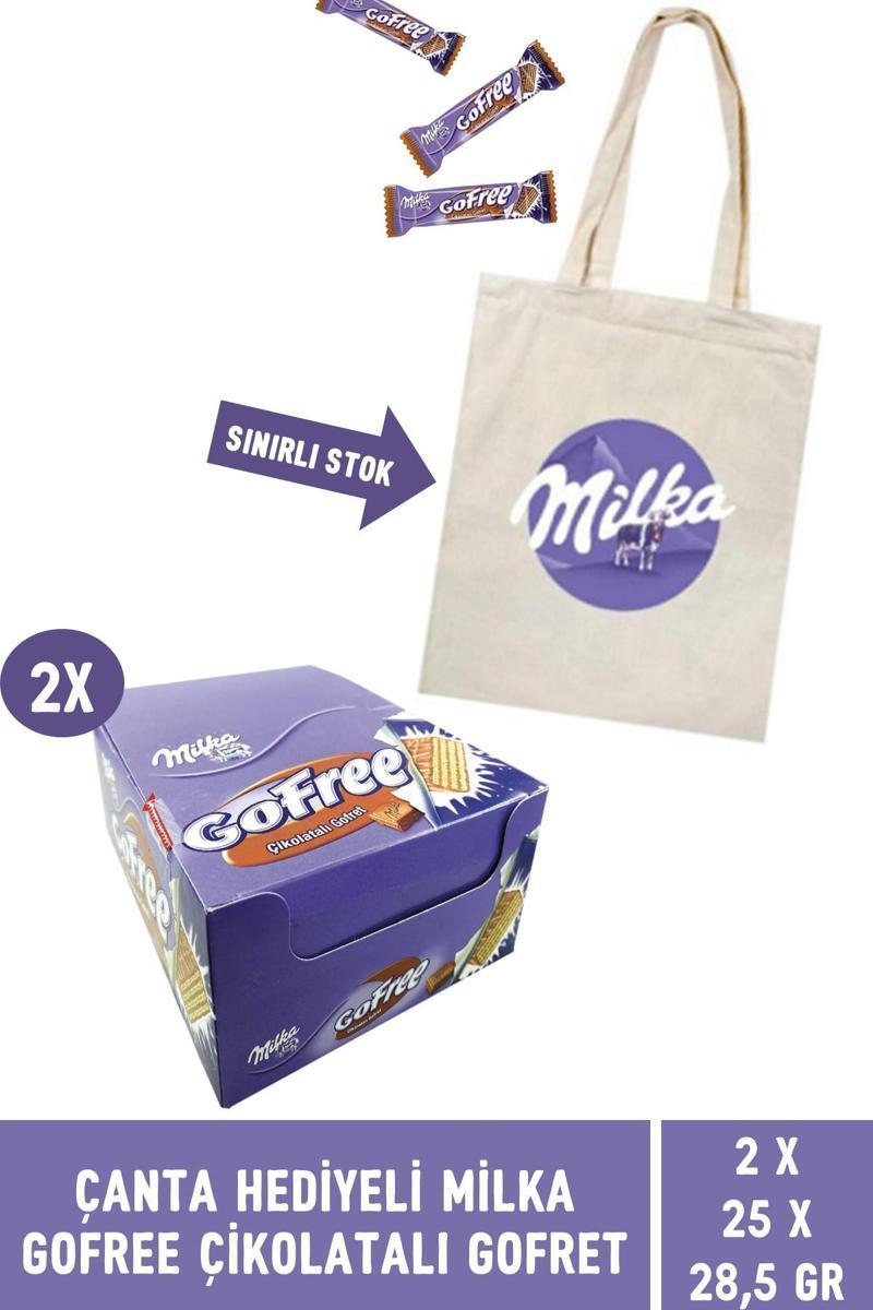 Çanta Hediyeli Milka Gofree Çikolatalı Gofret 28,5 gr - 50 Adet