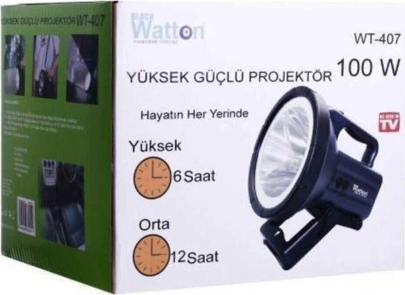 Yüksek Güçlü 100 W Projektör El Feneri Wt-407