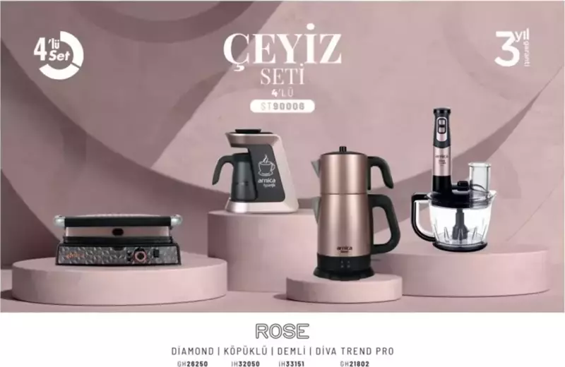 St90006 4'Lü Rose Elektronik Çeyiz Paketi