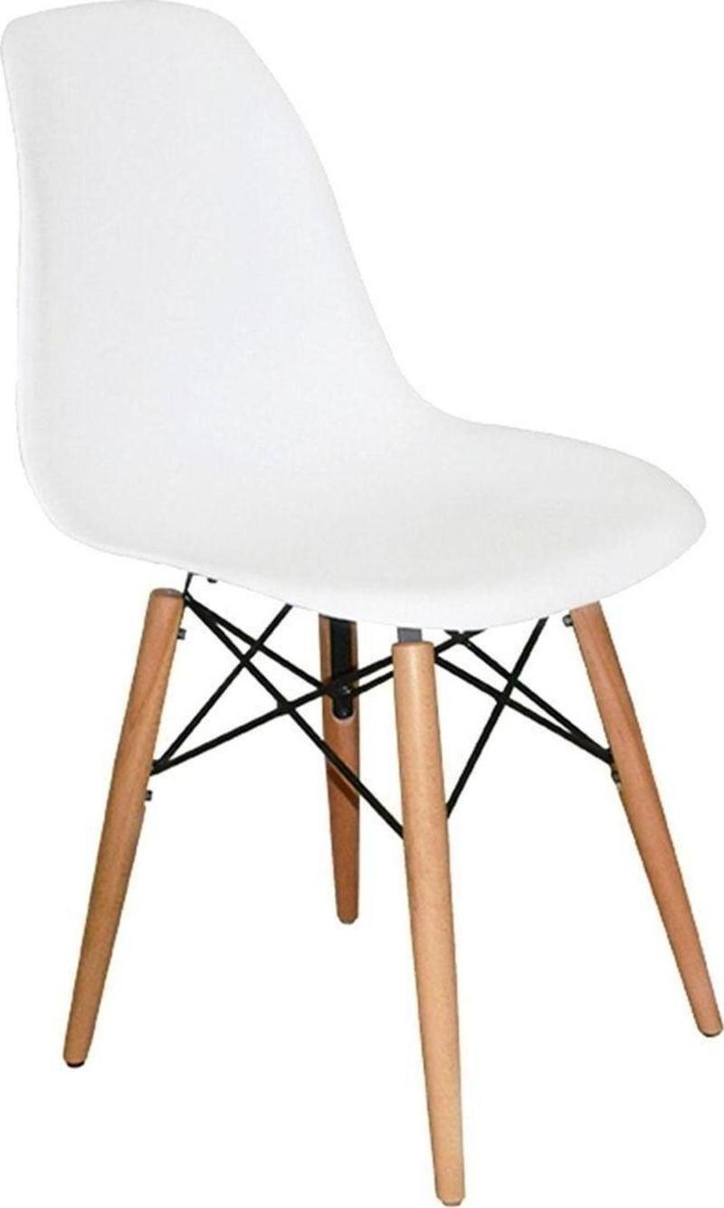 Luna Ağaç Ayaklı Modern Beyaz Eames Sandalye Snd3005-byz