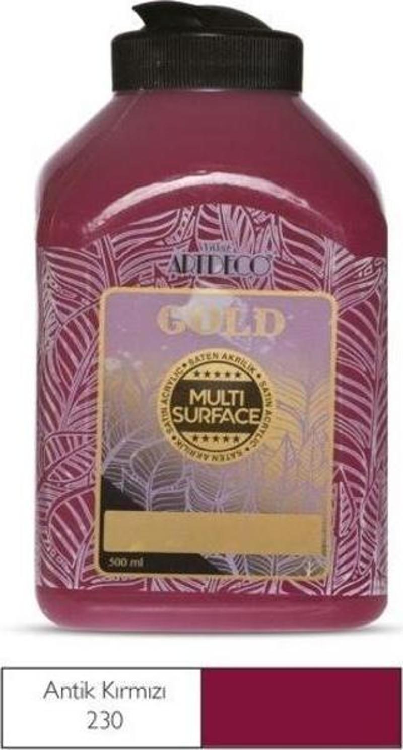 Gold Multi Surface Akrilik Boya 500 ml. 230 ANTİK KIRMIZI