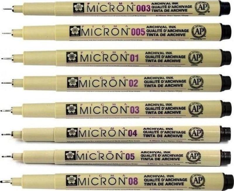 Pigma Micron Çizim Kalemi 8'li Set