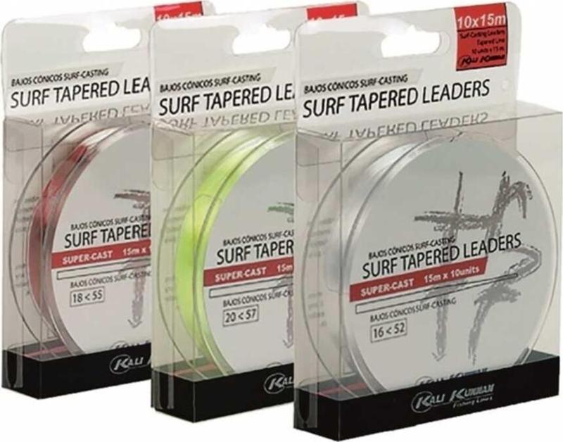Surf Tapered Leaders 15m x 10 Misina, 0.20mm-0.57mm, Kırmızı