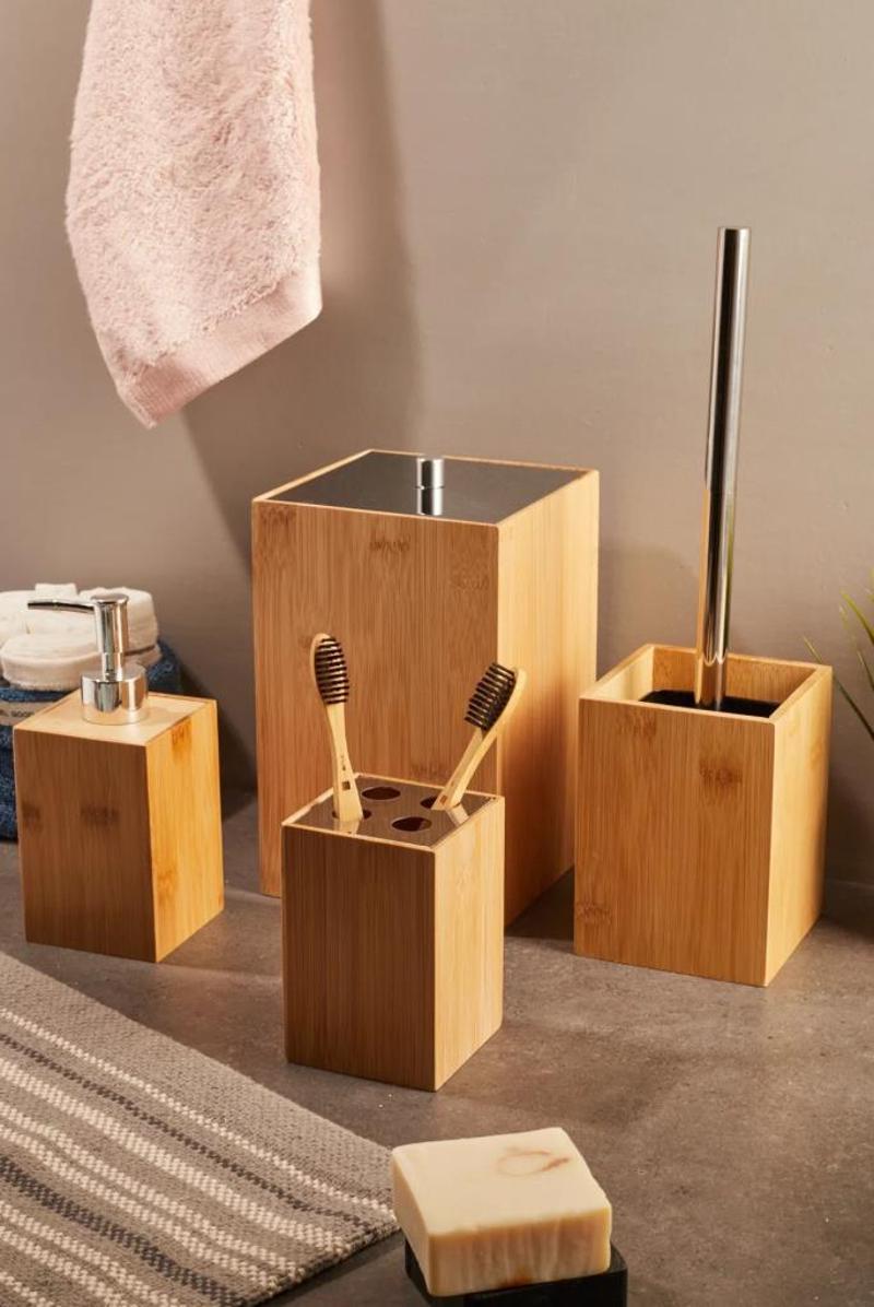 15701 Bamboo 4'Lü Kovalı Banyo Seti