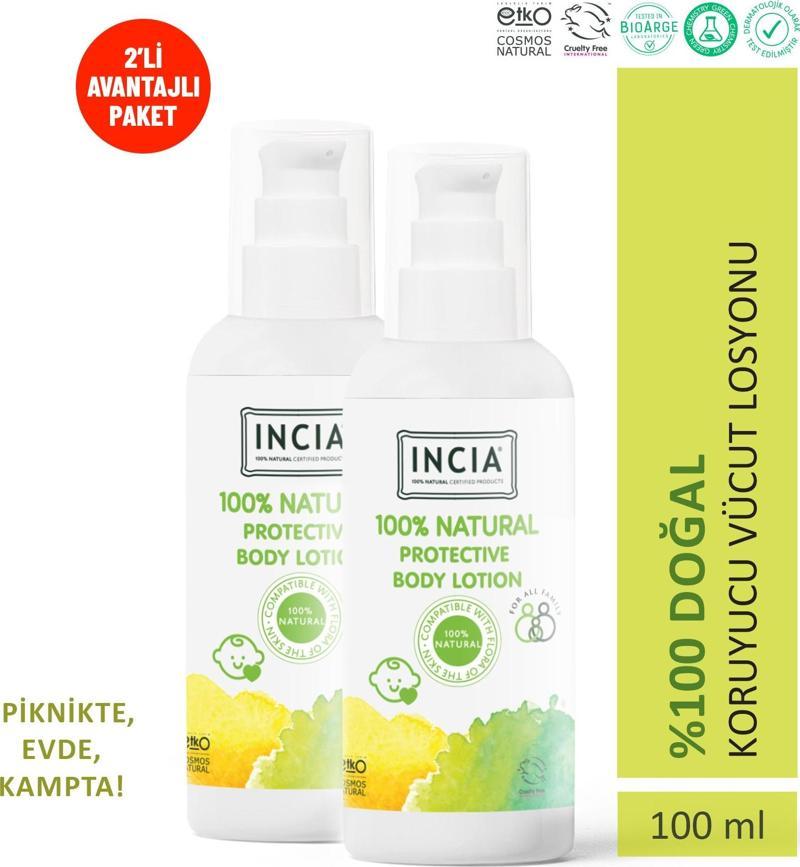 %100 Doğal Koruyucu Vücut Losyonu Sprey Yenidoğan Bebek Çocuk Limon Okaliptus Vegan 100 ml X2 Adet