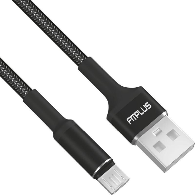 Round RS-101 Micro USB Data/Şarj Kablosu 3A 1mt Örgü - Siyah