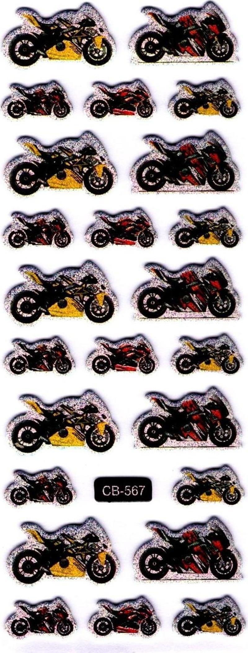 Sticker Kabartmalı Sticker Defter, Planlayıcı Etiket - (cb-567) 16x7 cm- Motorlar
