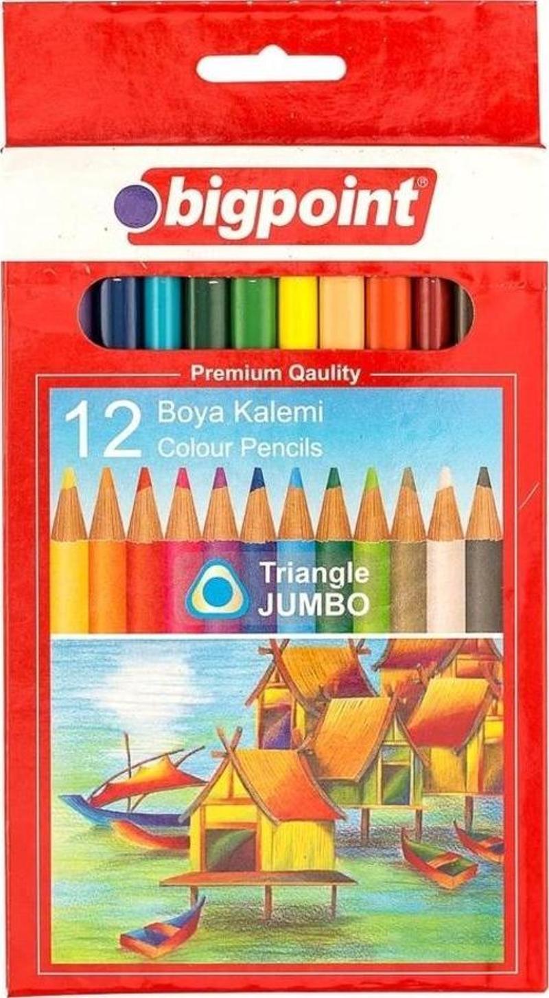 Jumbo Üçgen Kuru Boya Kalemi 12 Renk