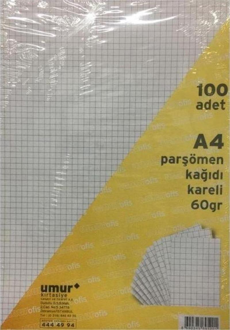 Kareli Parşömen Kağıdı A4 60 gr 100 Adet