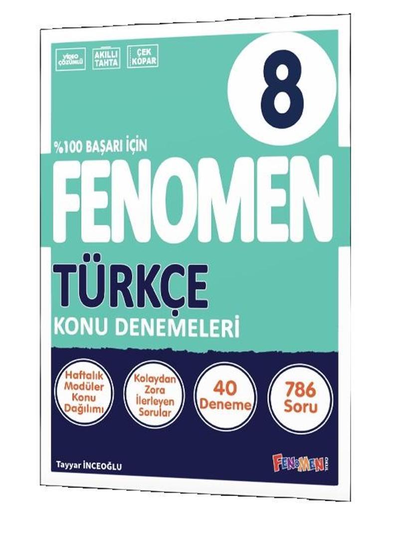 Fenomen Okul 2024 8. Sınıf Türkçe 40 Lı Konu Denemeleri