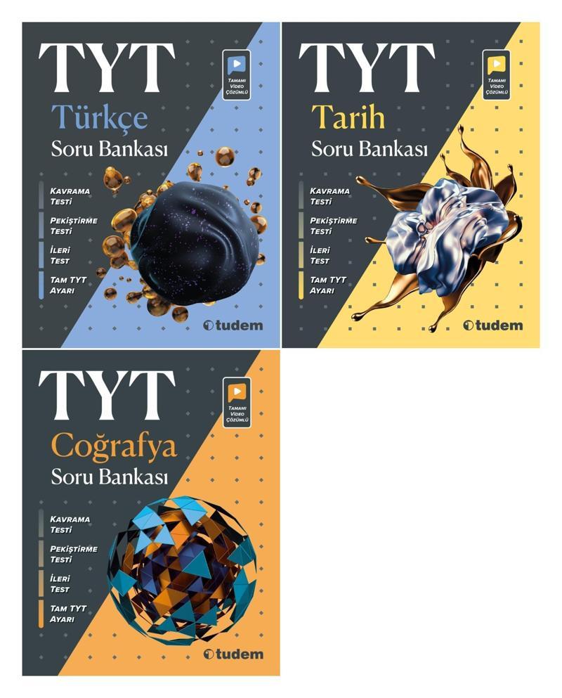 Tudem Tyt Türkçe + Tarih + Coğrafya Soru Bankası Seti 3 Kitap 2023